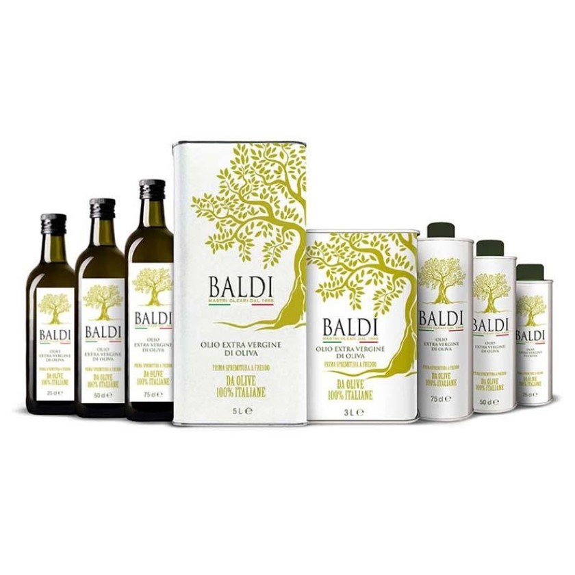 Olio evo italiano Baldi bottiglia Vetro